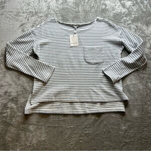 Fate Long Sleeve Striped Top in light blue and White NWT